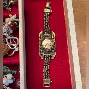 Gold Women's Vintage Watch with Braided Strap